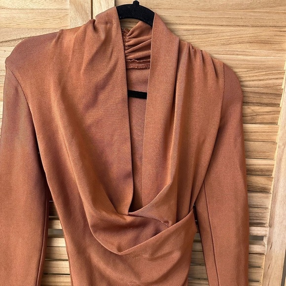 House of CB Francesca Wrap Plunge Bodycon Midi Dress Size S - Picture 6 of 6